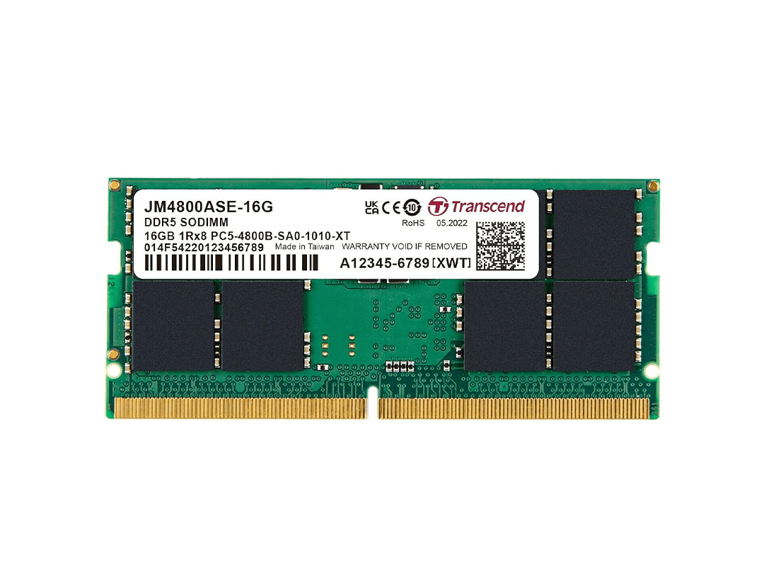 Transcend RAM 16GB DDR5 4800MHz CL40 (1Rx8) Laptop Memory in Qatar Transcend RAM 16GB DDR5 4800MHz CL40 (1Rx8) Laptop Memory in Qatar